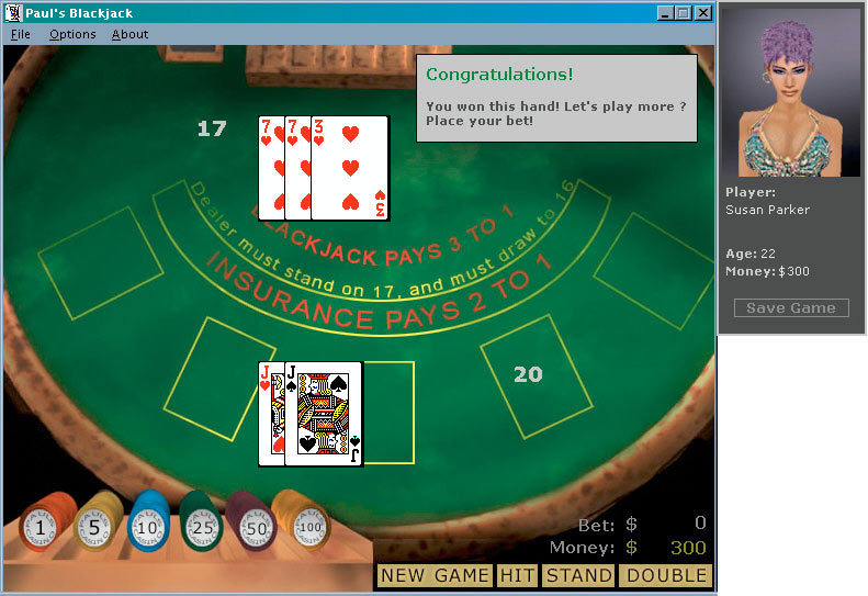 Paul's Blackjack Screenshot